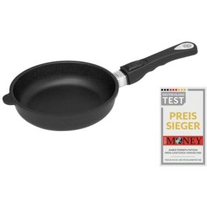 AMT Gastroguss AMZN-I-520-Z20B Braadpan 20 cm Ø, 5 cm hoog, afneembare steel, geschikt voor inductie, Lotan® antiaanbaklaag, gietijzeren pan (gegoten aluminium),