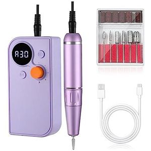 Elektrische nagelvijl, Draagbare 30000 RPM oplaadbare nagelboormachine for acryl, nagelhoge snelheid elektrische manicureboor for beeldhouwen Gereedschap voor zowel natuurlijke als kunstnagels (Color