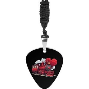 Liefde Trein Gitaar Pick Ketting Metalen Hanger Charm Chain Ketting Sieraden Gift