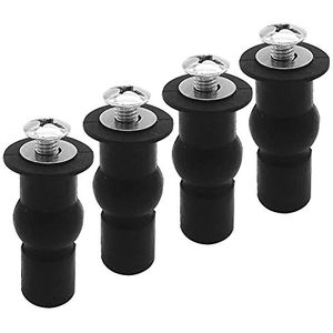 Toiletzittbevestiging, 4 stuks, wc-dekselbevestiging, uitbreidingsbouten van rubber, wc-schroef van roestvrij staal 304, wc-deksel, pluggen van rubber, wc-dekselbevestiging