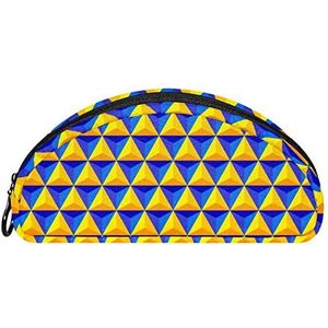 Etui Halve cirkel Briefpapier Pen Bag Pouch Holder Case Geometrische Driehoek, Multi kleuren, 19.5x4x8.8cm/7.7x1.6x3.5in, Make-up zakje