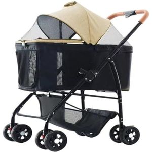 Buitenkinderwagen Voor Huisdieren Kinderwagen for uitstapjes, kleine trekkar, puppybuggy, hondenwandelwagen, kleine, lichtgewicht, opvouwbare kat Huisdier Kinderwagen(Yellow)