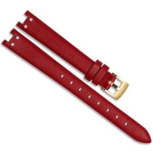 dayeer Echt lederen horlogeband voor Anne Klein Notch AK Girl Eenvoudige elegante riem Kleine wijzerplaat Retro horlogeband (Color : Red-gold, Size : 12mm)