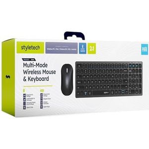 Styletech Silent Multi-Mode Bluetooth Draadloze Muis en Toetsenbord Bundel voor PC & Mac - Zwart