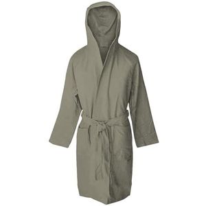 Jenny Sesal Badjas van microvezel met capuchon en riem, voor heren/dames, ruimtebesparende verpakking (S, taupe)