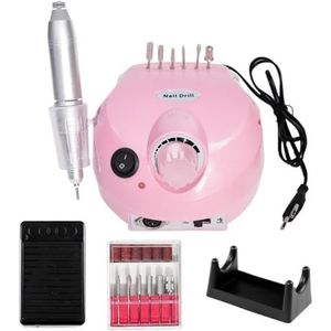 35000 RPM elektrische nagelboormachine molenfreessets for manicure nageltips nagelpedicurevijl(Pink)