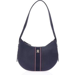 Tommy Hilfiger - Hobo-tas - Marineblauw - 100% Polyurethaan - Met Ritssluiting