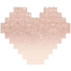 Rose Gold Faux Glitter Jigsaw Puzzle-Hartvormige Bouwstenen Puzzel-Leuk En Stress-Verlichtend Puzzel Spel