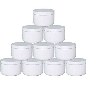 20 Pack 50 ml Ronde Witte Metalen Aluminium Blikken Tin Lege Kaars Blikken Opslag Container voor DIY Kaarsen Cosmetische Ambachten Spice Thee Gift