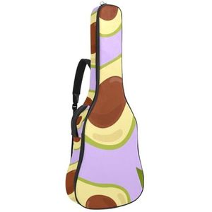 Niaocpwy Full Size Gitaar Gig Bag, Kleurrijke Hand Getrokken Avocado Paars Patroon Gewatteerde Gitaar Case Waterdichte Gitaar Rugzak 40 41 42 Inch, Multi kleuren 01, 42.9x16.9x4.7 in, Tas Organizer