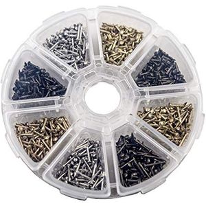 1 * 6mm/1 * 8mm/1 * 10mm Kleine Nagels Houten Schroeven DIY Decoratieve Doos Accessoires Mini Nagels Goud Zilver Brons Boxed 1600 Stuks