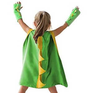 Tumnea Kinderkostuum, dinosaurus-cosplay-cape, Halloween-kostuums voor kinderen, dinosauruskostuum met handschoenen, carnavalskostuums voor kinderen van 3 tot 8 jaar