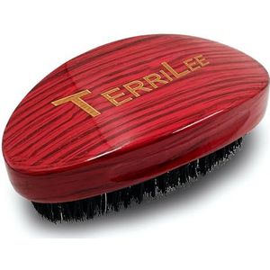 Premium Palm Wave Borstel voor Mannen 360 - Medium Hard Gebogen 360 Wave Haar Borstels - Gemaakt met Natuur Beuken & Nylon Zwijnenhaar Borstel voor Zwarte Mannen 360 (Rood Hout)