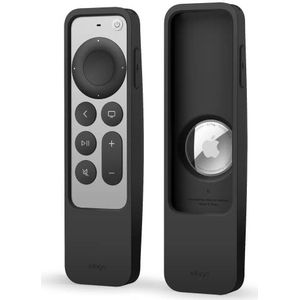 elago R5 Locator Hoesje Case Compatibel met Apple TV 4k Siri Afstandsbediening 3e Generatie(2022) en 2e Generatie (2021) en Compatibel met Apple Airtag - Lanyard Inbegrepen, Volledige Toegang (Zwart)