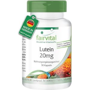 Fairvital | Luteïne 20mg + zeaxanthine - HOOG GEDOSEERD & micro capsules - VEGAN - 90 capsules - zonder magnesiumstearaat
