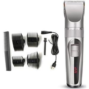 Zilveren Professionele Elektrische Tondeuse Set, Haar Snijgereedschap, Gebruik Gemakkelijk Voor Kinderen Volwassen Thuis
