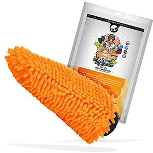 Nuke Guys XL Chenille washandje - autowashandschoen van ultrazachte microvezels - microvezel Wash Mitt - voor een pluisvrije en krasvrije autowas - oranje