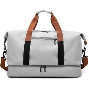 Reistas Reistassen voor Vrouwen Grote Capaciteit Mannen Sporttas Waterdichte Weekend Sac Voyage Vrouwelijke Messenger Bag Droog en Natte Duffel, Grijs 46cmx25cmx28cm, Eén maat