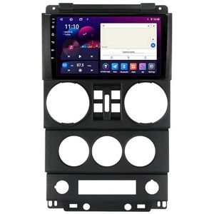 Android 14 GPS Navigation Stereo voor Jeep Wrangler 3 JK 2008-2010 9 Inch 2 Din Car Stereo Radio met CarPlay AHD Omgekeerd beeld Bedieningselementen op het stuur(A,S1 1G+32G)