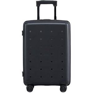 Handbagagekoffer Reiskoffer Handbagage Draagbare Koffers Met Wielen Dubbele Rits Harde Koffer Voor Zakelijke Reisbagage Koffer Bagage (Color : Black, Size : 20inch)