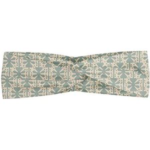 ABAKUHAUS Antiek Hoofdband, Doorstane blik Victorian, Elastische en Zachte Bandana voor Dames, voor Sport en Dagelijks Gebruik, Wijze Groene en Beige