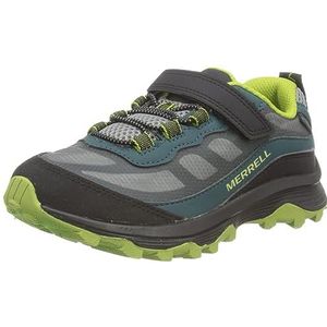 Merrell Moab Speed Low Alternative Closure Waterproof Hiking Shoe, DEEP Green/Black, 6 Wide US Unisex Big_Kid