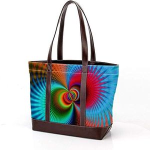 Laptop Tote tas met abstracte kleurrijke patroon print, dragen schoudertassen casual canvas zakelijke werk draagtas aktetas voor computer school kantoor