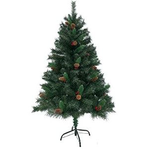 SVITA Luvi Kunstkerstboom, 150 cm, inklapbaar, met dennenappels en hulstjes, 371 takpunten, incl. metalen standaard, kerstboom, dennenboom, snel op te bouwen, inklapsysteem