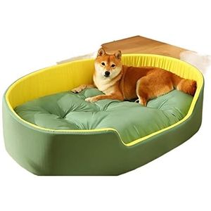Hondenmand Pet Bed House Slaapbedden voor grote middelgrote kleine honden Zachte wasbare hondenkennelmat Huisdierbed (Color : Green, Size : XXL-L110xW70cm)