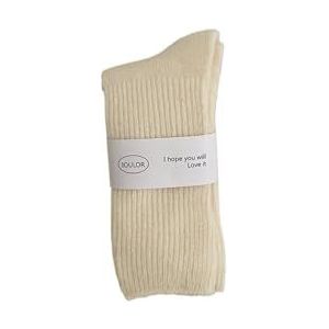 FOVAOK Kawaii Leuke Effen Kleur Kasjmier Thermische Sokken Sox Wol Sokken Vrouwen Herfst Winter Dikke Warme Lange Sokken, Paars, EUR 35-39