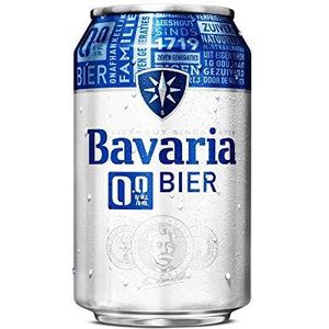 De nieuwe Bavaria 0.0% Alcoholvrij Bier, alcoholvrij met een authentieke onmiskenbare pilssmaak, fris 0% bier - 24 x 330ml blikjes