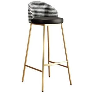 Barkrukken Bistrokruk Barstoelen Aanrecht Hoge Krukken Ontbijt Keuken Barstoel Metalen Poten Eetkamerkruk Met Rugleuning En Voetensteun Barkruk Keukenstoelen(G,Sitting Height 65cm)