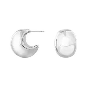 Women's Breil Hoop TJ3528 steel domed hoop earrings