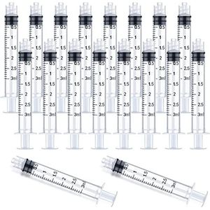 30 Pack 3cc/ml Luer Lock Spuiten zonder naalden, Individueel Steriel Verzegeld (3 ml)