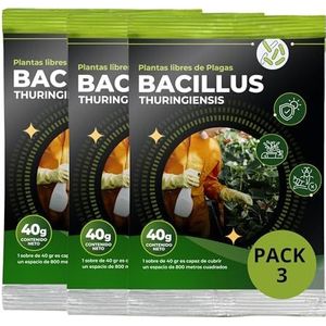 Trabe Bacillus Thuringiensis 3 stuks, 40 g, milieuvriendelijke bescherming tegen rupsen, beschermt alle soorten planten en planten tegen ongedierte, respecteert dieren, milieu en mensen