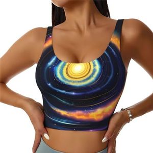 Ruimte Spiraal Kosmische Energie Print Comfortabele Vrouwen Sport Vest Yoga Workout Vest Voor Vrouwen Lichtgewicht Zomer, Zwart, S