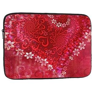 Red Hearts Love Gedrukt Laptop Sleeve Bag Notebook Sleeve Laptop Case Computer Beschermhoes 17 inch