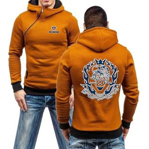 Heren Patchwork Hoodie Voor SCANIA Schuine Rits Uitloper Tops Met Zakken Hoody Lange Mouw Gymkleding Grafische Jas Pullover Sweatshirts Atletische Jas-Brown||L