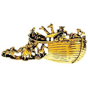 Pinnen voor rugzakken Brooches Vintage Noah's Ark Shaped Metal Brooch Bible Story Pin Animal Jewelry Giraffe Elephant Accessories Brooches Fashion Decoration (Color : Rose, Size : 2.9 inch) (Color :
