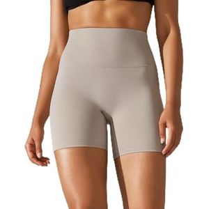 Yoga Shorts Dames Fitness Shorts Hardlopen Fietsbroek Ademend Sport Leggings Hoge taille Zomer Training Gym Shorts-Sandstone-XS