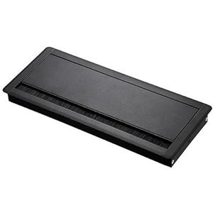 Bureaukabeldoorvoertules, gatafdekking aluminiumlegering rechthoek bureaukabeldoorvoer met borstel veelkleurig (zwart)