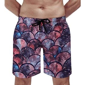 Kleurrijke Splashes Schalen Heren Zwembroek Casual Strand Shorts met Compressie Liner Sneldrogende Badmode met Zakken S