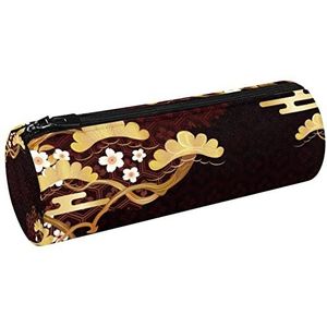 Uil Gebrandschilderd Glas in lood Canvas Pen Etui Portemonnee Cosmetische Make-up Tas voor Student Briefpapier School Kantoor Opslag, Multi#06, 20x6.3cm/7.9x2.5in, Potlood gevallen