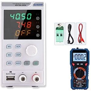 Tafelvoeding van laboratoriumkwaliteit, Variabele Lab DC Voeding Verstelbare 40 V/20A/300 W Spanningsregelaar Stabilizer Switching Laboratorium Bench stroombron Eenvoudig in te stellen en te gebruiken