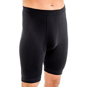 HERMKO 3980 Lange broek voor heren, met gulp, hoog lijfje van 100% biologisch katoen, zwart, XL