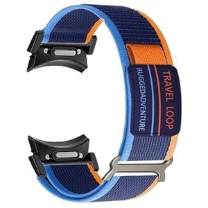 Quick Fit Trail Loop Strap Fit for Samsung Galaxy Watch 6 Classic 43mm 47mm 5Pro 45mm GEEN gaten Nylon Armband Galaxy 6 40mm 44mm Band (Color : Blue black, Size : For Watch 4Classic 42 46)