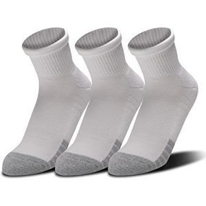 Under Armour Unisex Mid Socks Unisex Heatgear® Quarter Socks 3-Pack, Wht, 1353262-100, MD