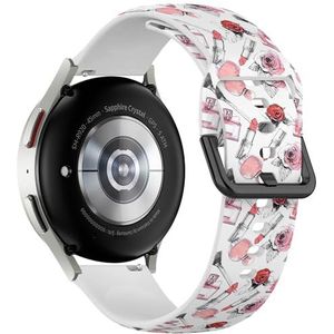 Sport-zachte band, compatibel met Samsung Galaxy Watch 6 / Classic, Galaxy Watch 5 / PRO, Galaxy Watch 4 Classic (parfum lippenstift make-up borstel) siliconen armband accessoire