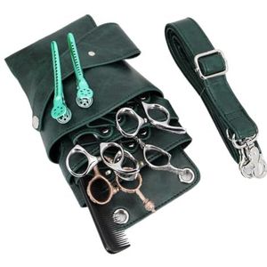 kappers tas， Riemholster for salonkam, kappersgereedschapsset, lichtgewicht kapperstas met meerdere zakken(Green)