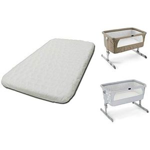 1stopbabystore Deluxe Gewatteerde top wieg schuimmatras Fit Chicco Next to Me wieg comfortabel getailleerd babymatras - Ademend & Wasbare hoezen met rits (83 x 50 x 6 cm)